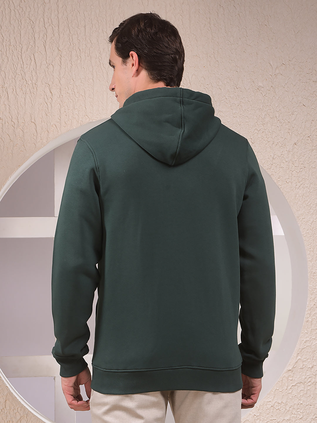 Green Hooded Neck Sweatshirt