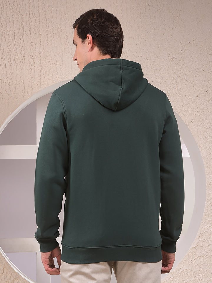 Green Hooded Neck Sweatshirt