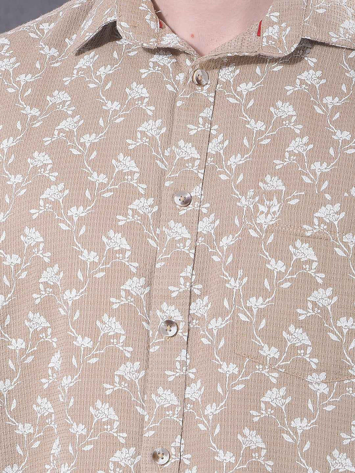 Brown Floral Print Shirt