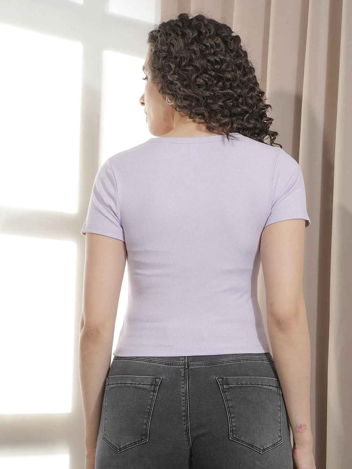 Purple Modal Crop T-Shirt