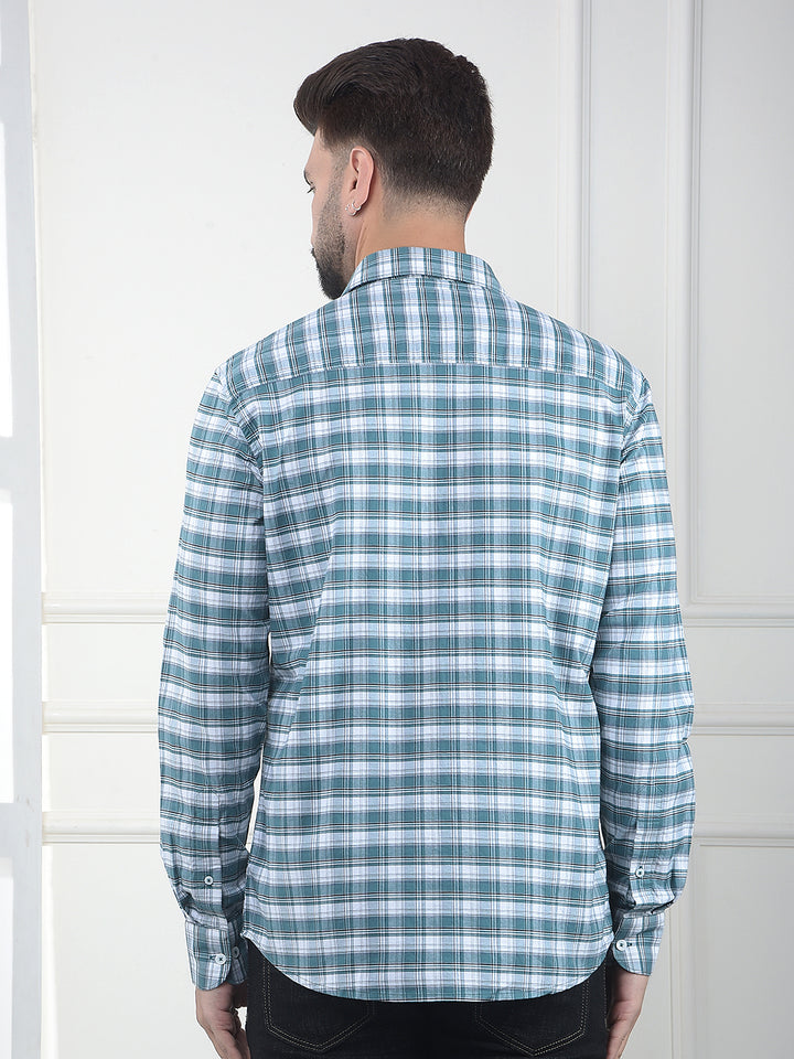 Zen Teal Check 100% Cotton Shirt