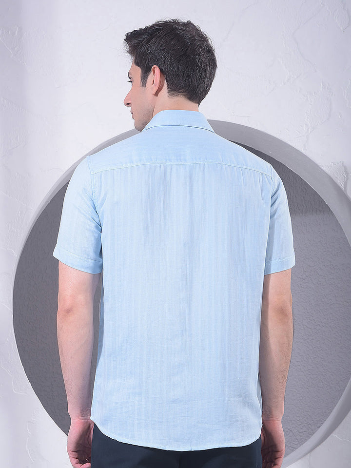 Blue Vertical Stripes Shirt