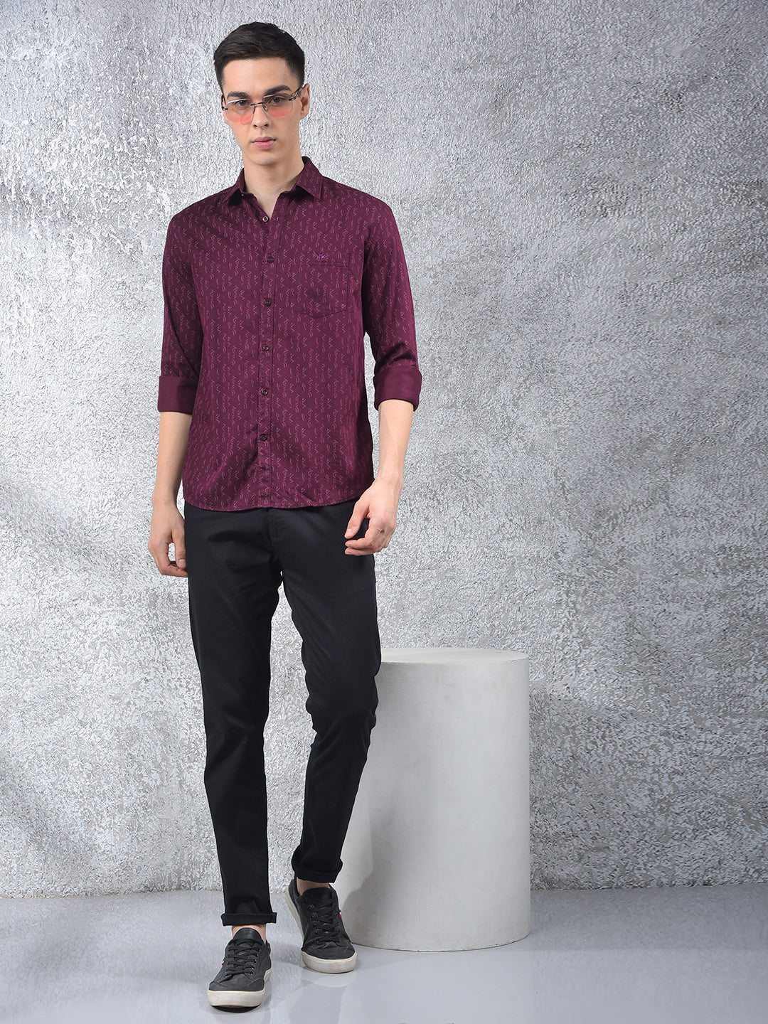 Maroon Printed Shirt