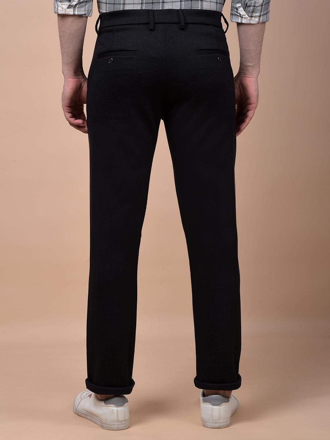 Classic Black Tailored Slim Trousers