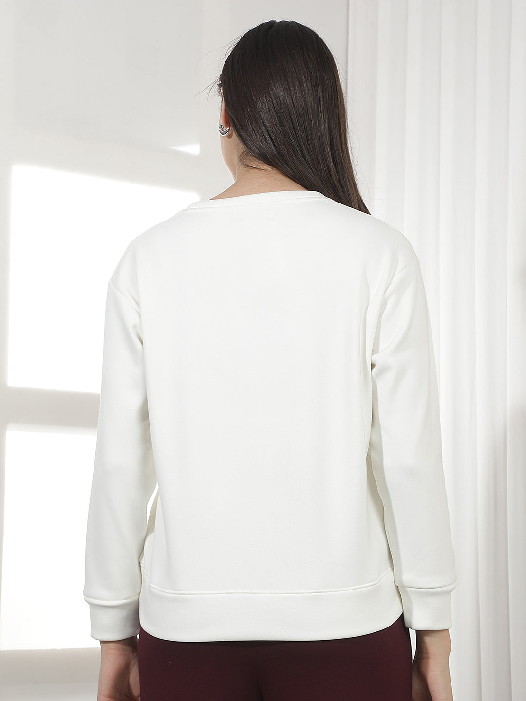 White Graphic Print Sweatshirt