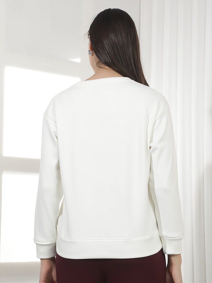 White Graphic Print Sweatshirt