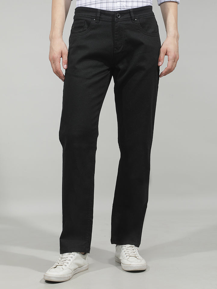 Chic Obsidian Black Straight Jeans