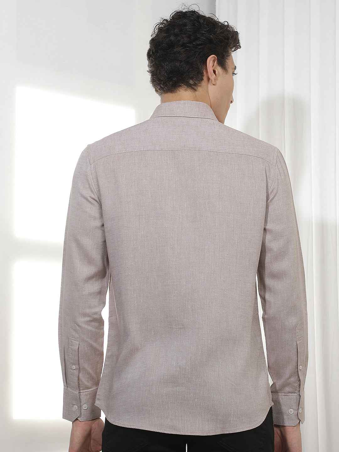Brown Casual Linen Shirt