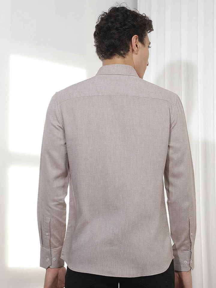Brown Casual Linen Shirt