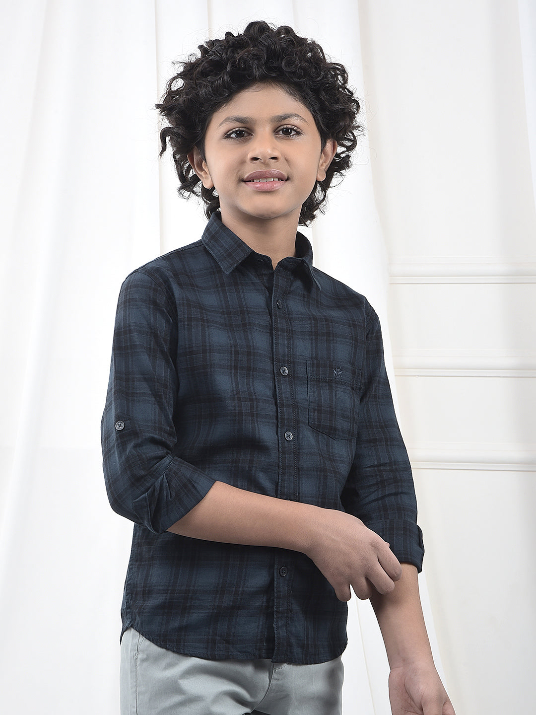 Green Checked 100% Cotton Shirt