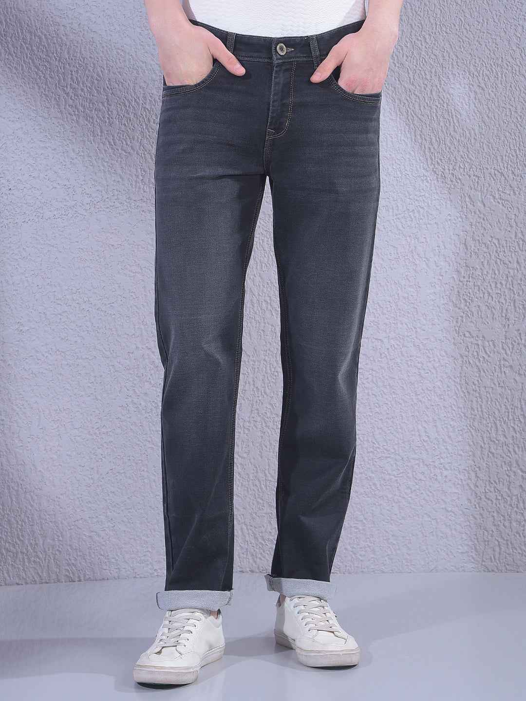Jet Black Straight Jeans