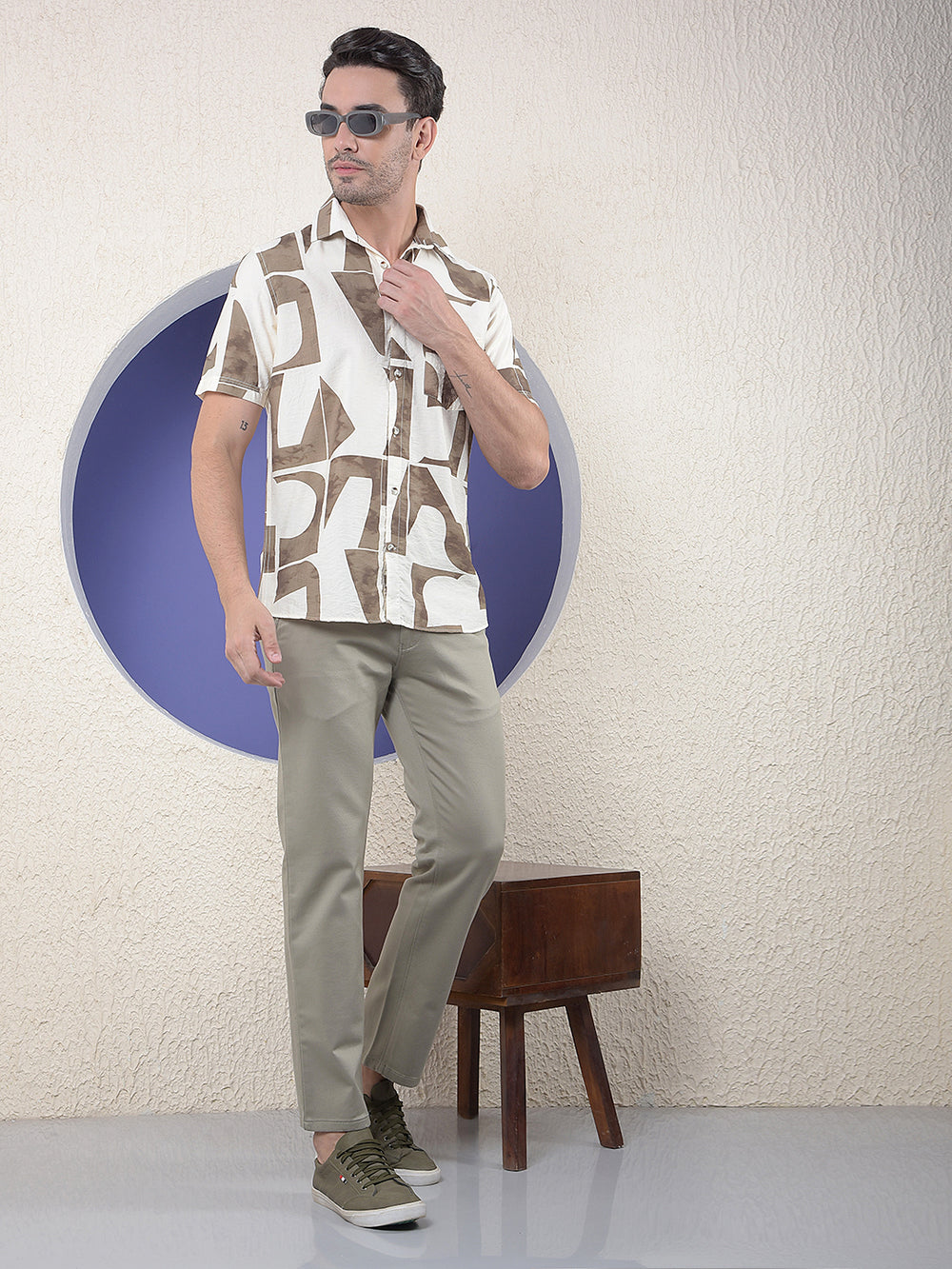 Khaki Straight Trousers