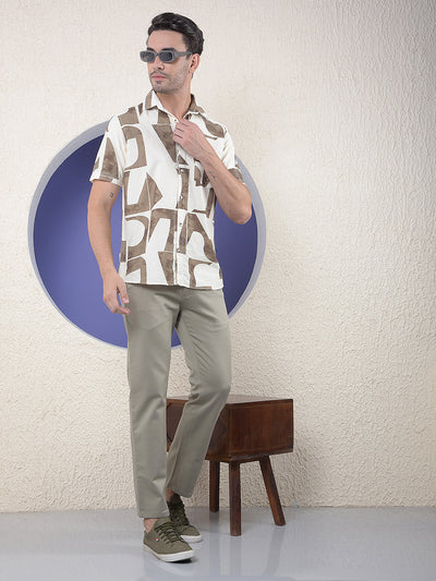 Khaki Straight Trousers