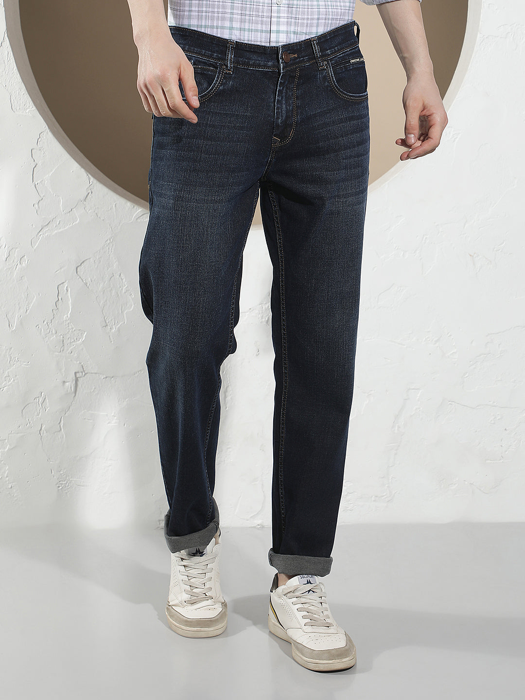Sleek Ocean Blue Straight Jeans