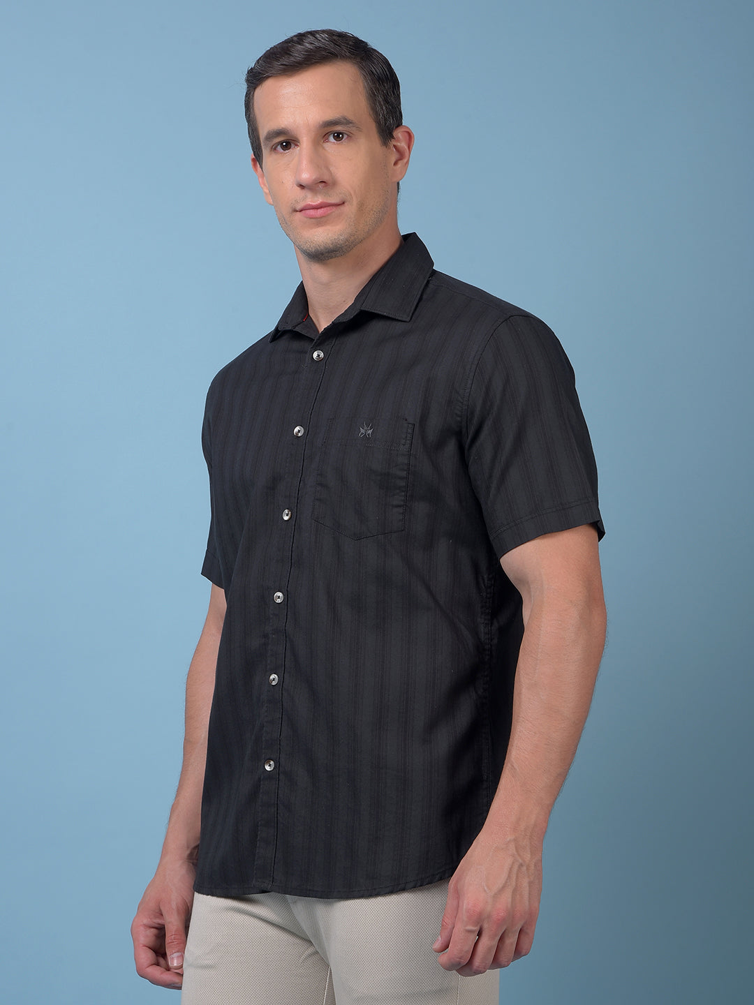 Black Vertical Stripes 100% Cotton Shirt