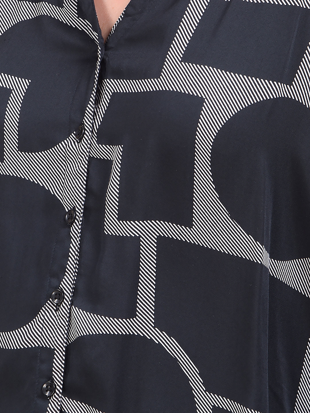Black Printed Modal Shirt