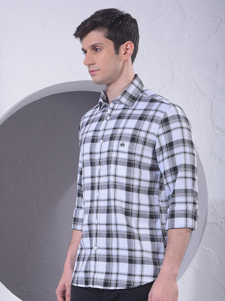 White Checked 100% Cotton Shirt