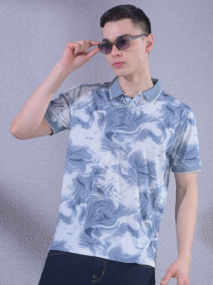 Blue Printed T-Shirt