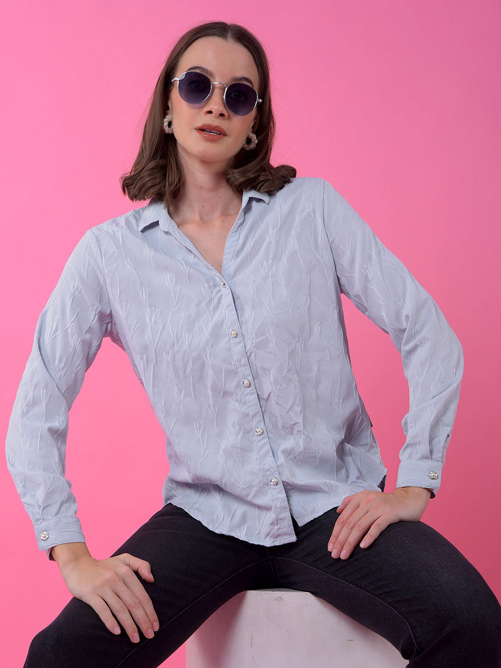 Blue Jacquard Shirt