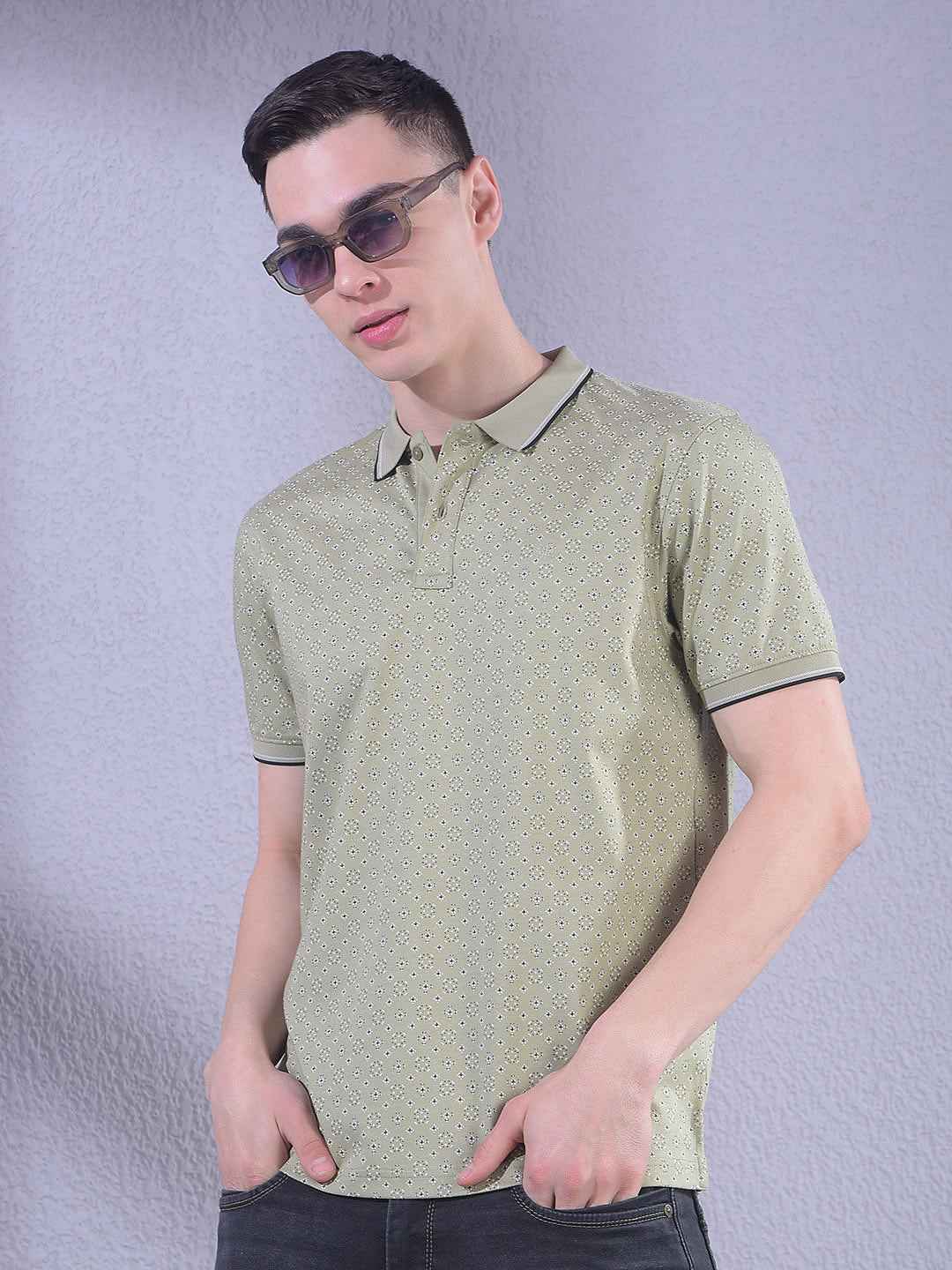 Olive Printed T-Shirt
