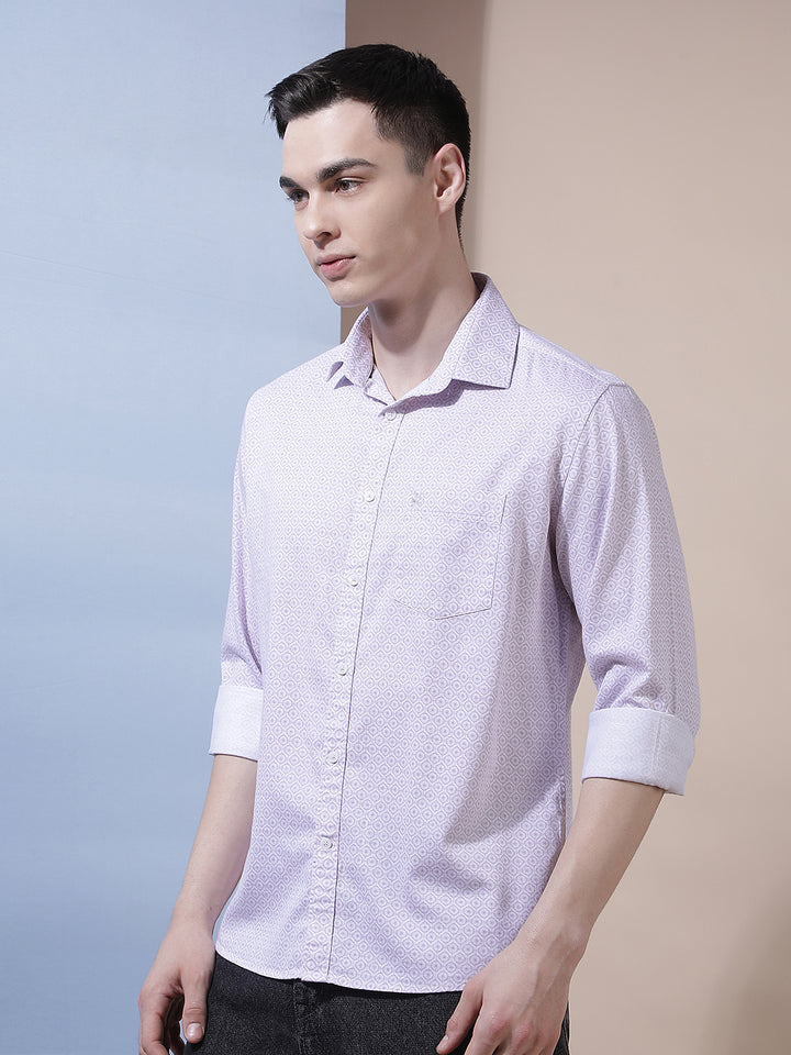 Luxe Dusty Pink Printed Shirt