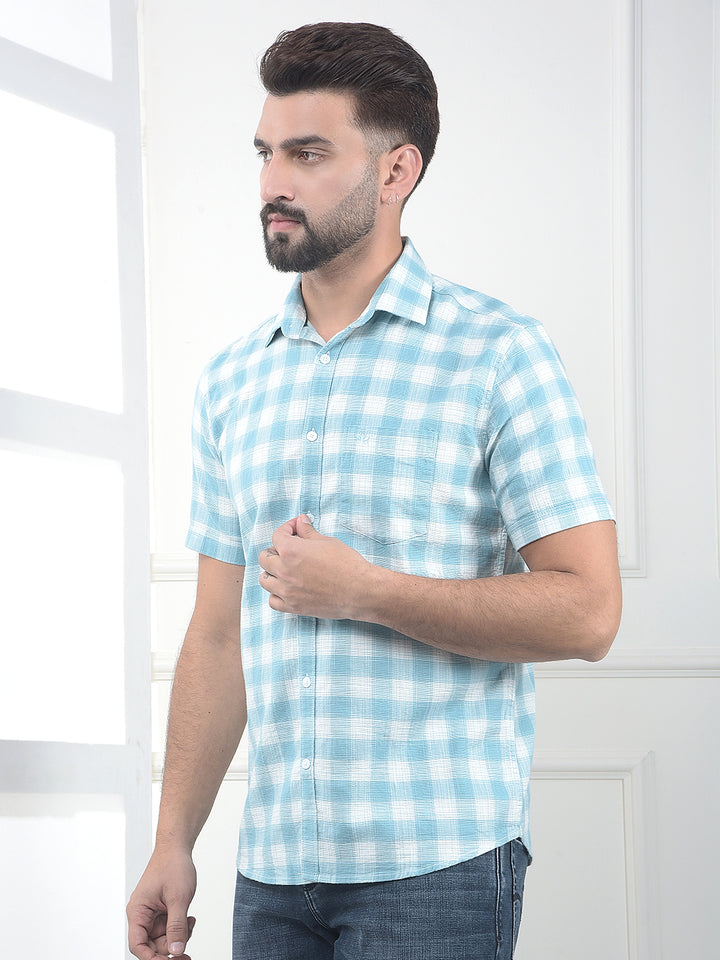 Forest Green Checked 100% Cotton Shirt