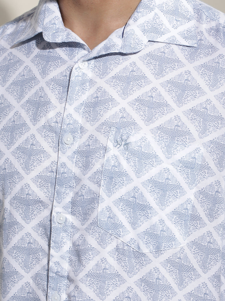 Blue Animal Print Shirt