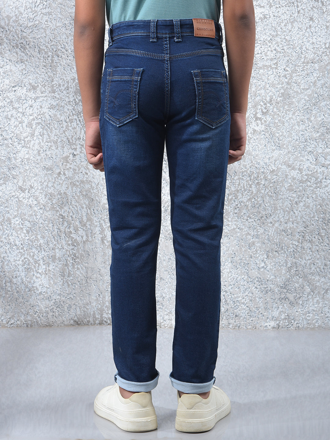Stylish Dark Slim Fit Blue Jeans