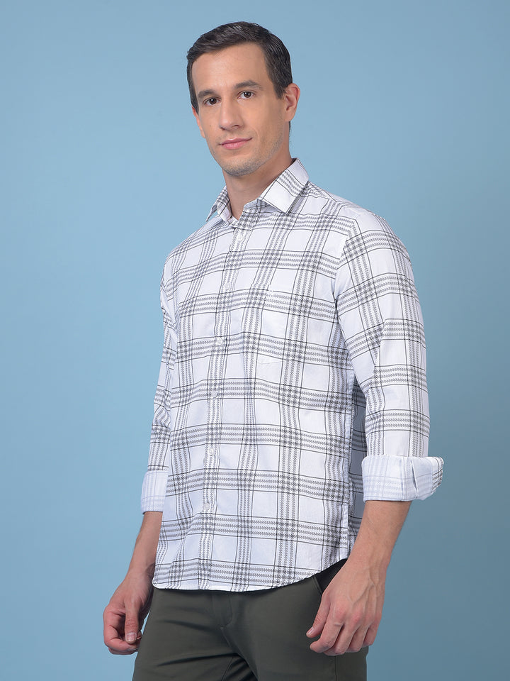 White Checked 100% Cotton Shirt