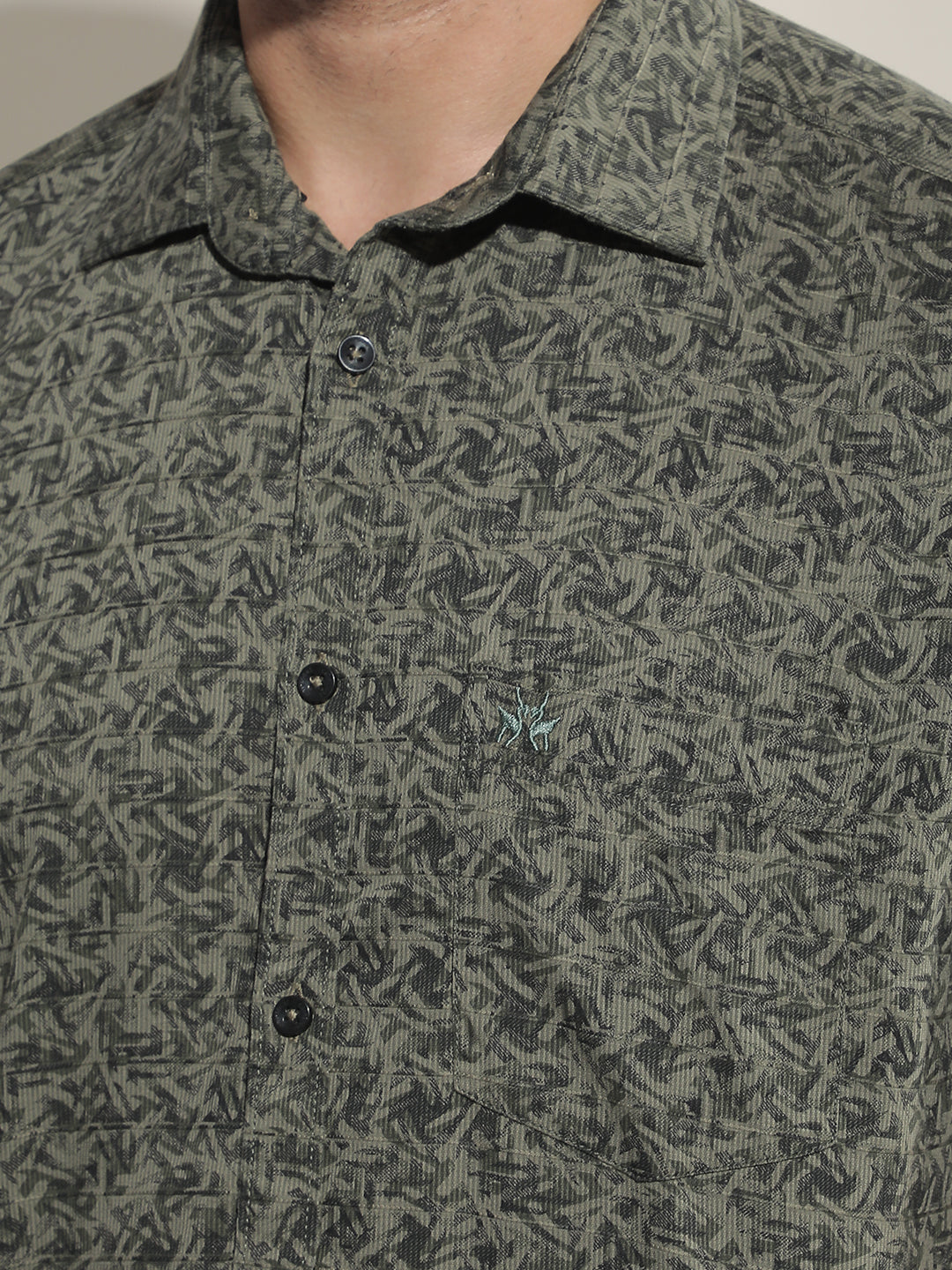 Green Floral Print Shirt
