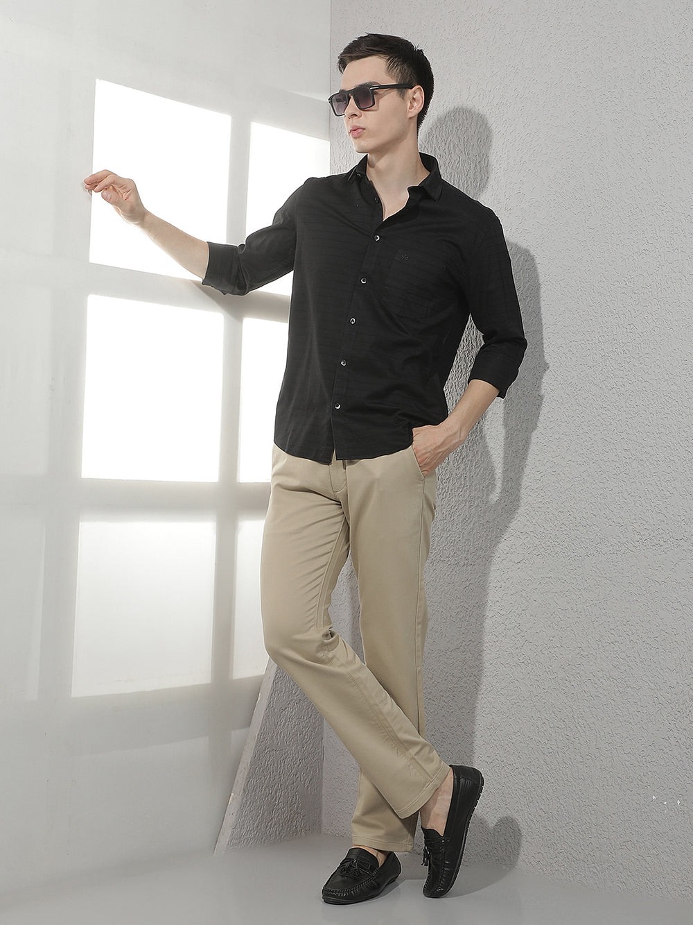 Classic Dune Beige Straight Trousers