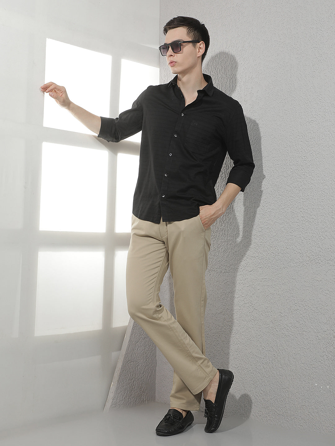 Classic Dune Beige Straight Trousers
