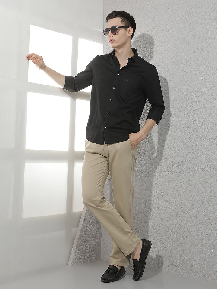 Classic Dune Beige Straight Trousers