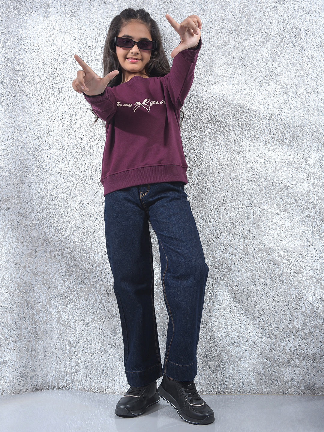 Blue 100% Cotton Wide Leg Jeans
