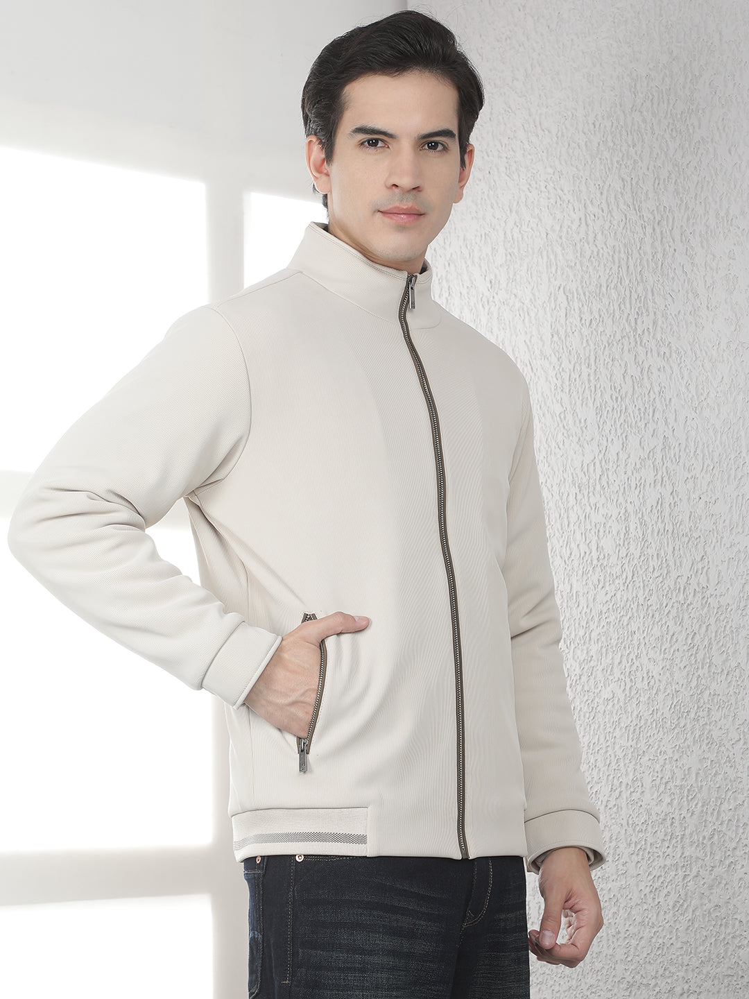Sleek Warm Cream Padded Jacket