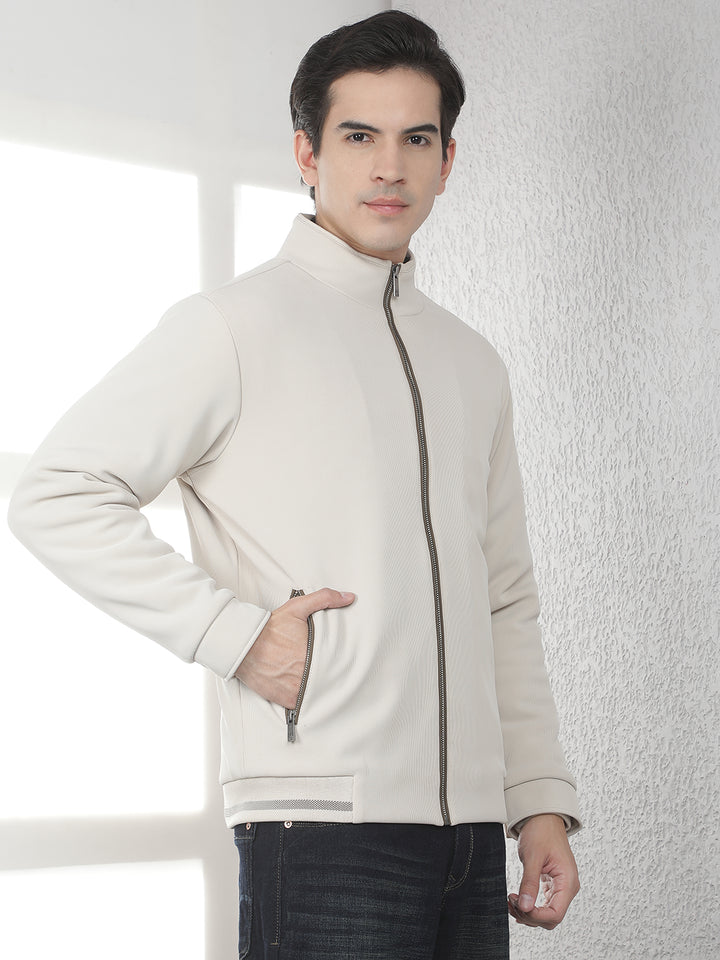 Sleek Warm Cream Padded Jacket