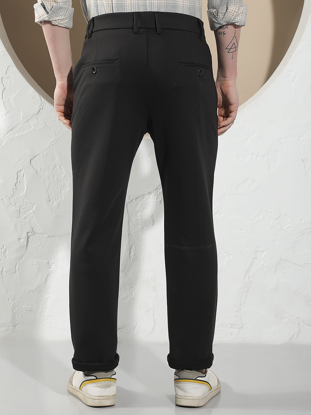 Classic Shadow Black Knitted Trousers