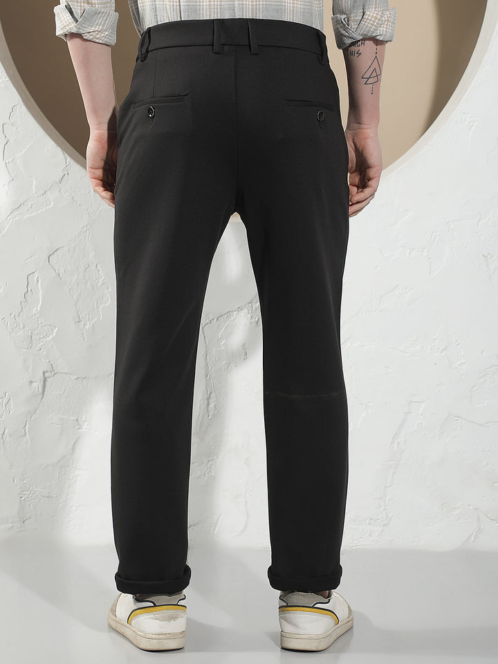 Classic Shadow Black Knitted Trousers
