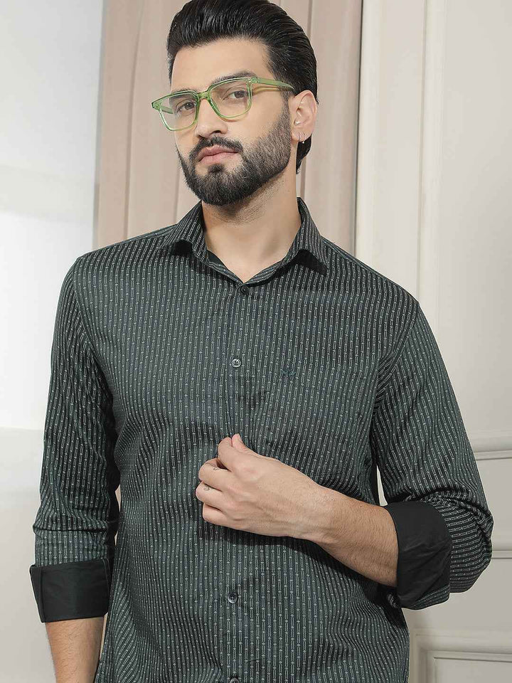 Green Geometric Print Shirt
