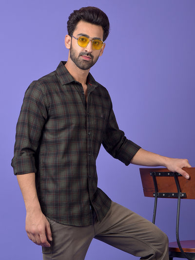 Green Checked 100% Cotton Shirt