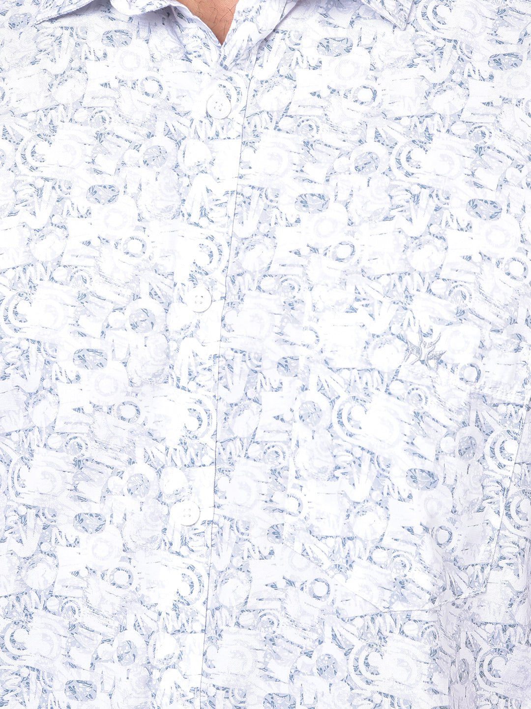 Blue Printed Modal Shirt