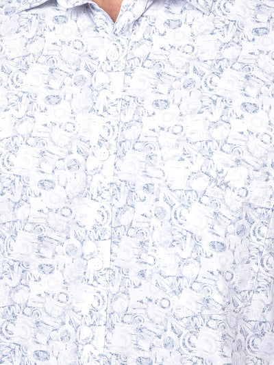 Blue Printed Modal Shirt