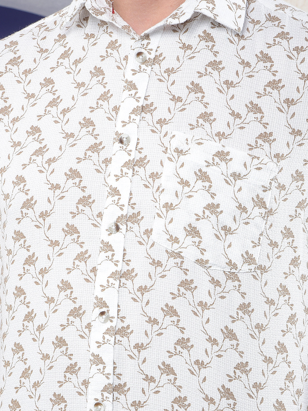 Ivory Vine Floral Printed Shirt