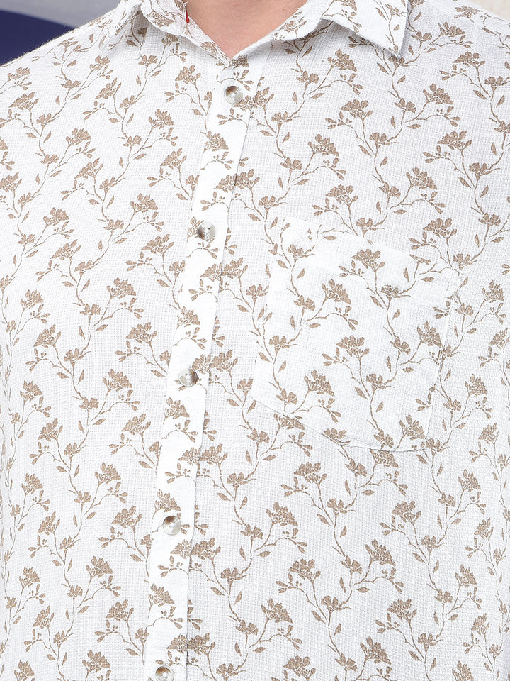 Ivory Vine Floral Printed Shirt