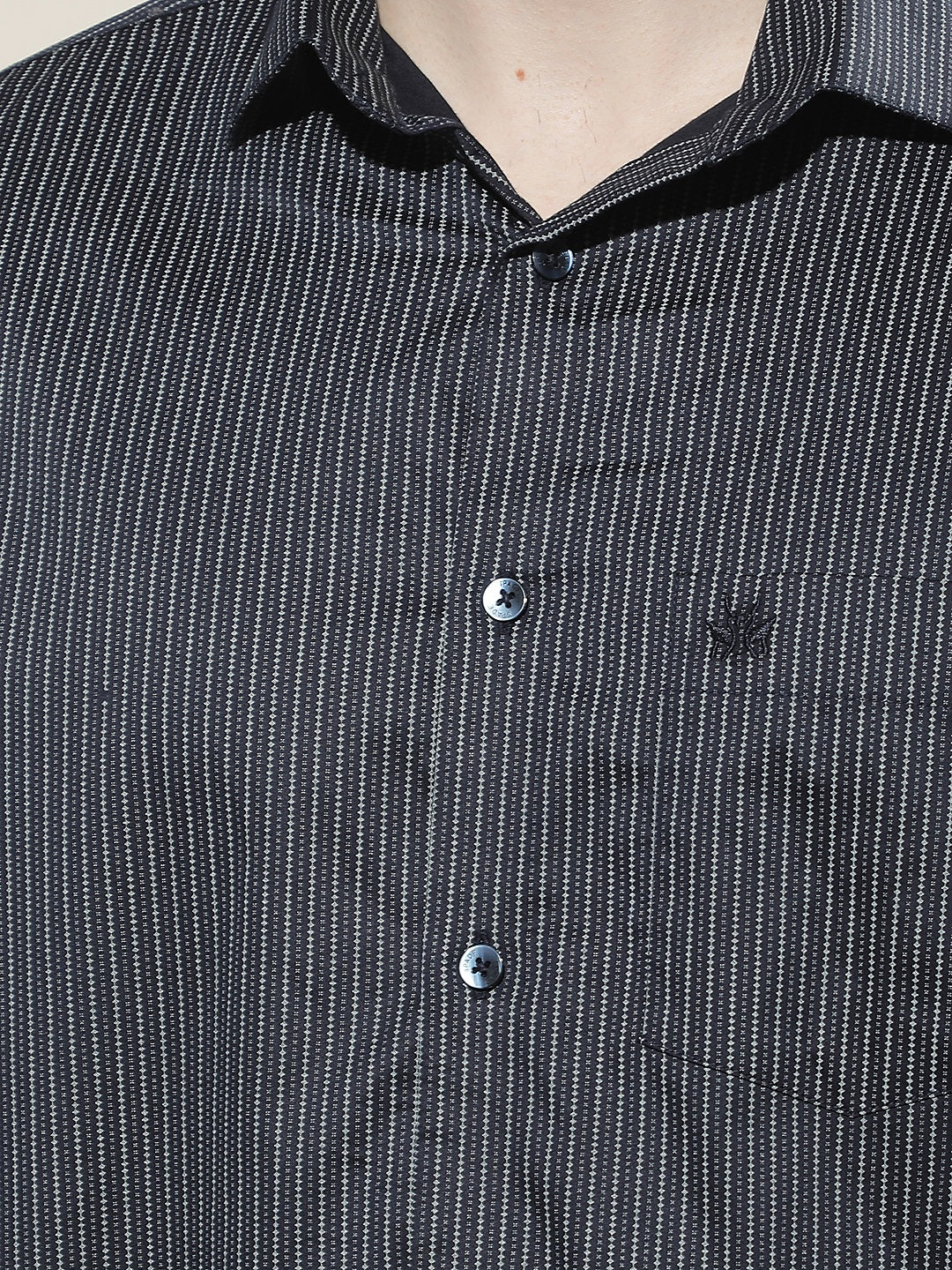Navy Blue Printed Shirt