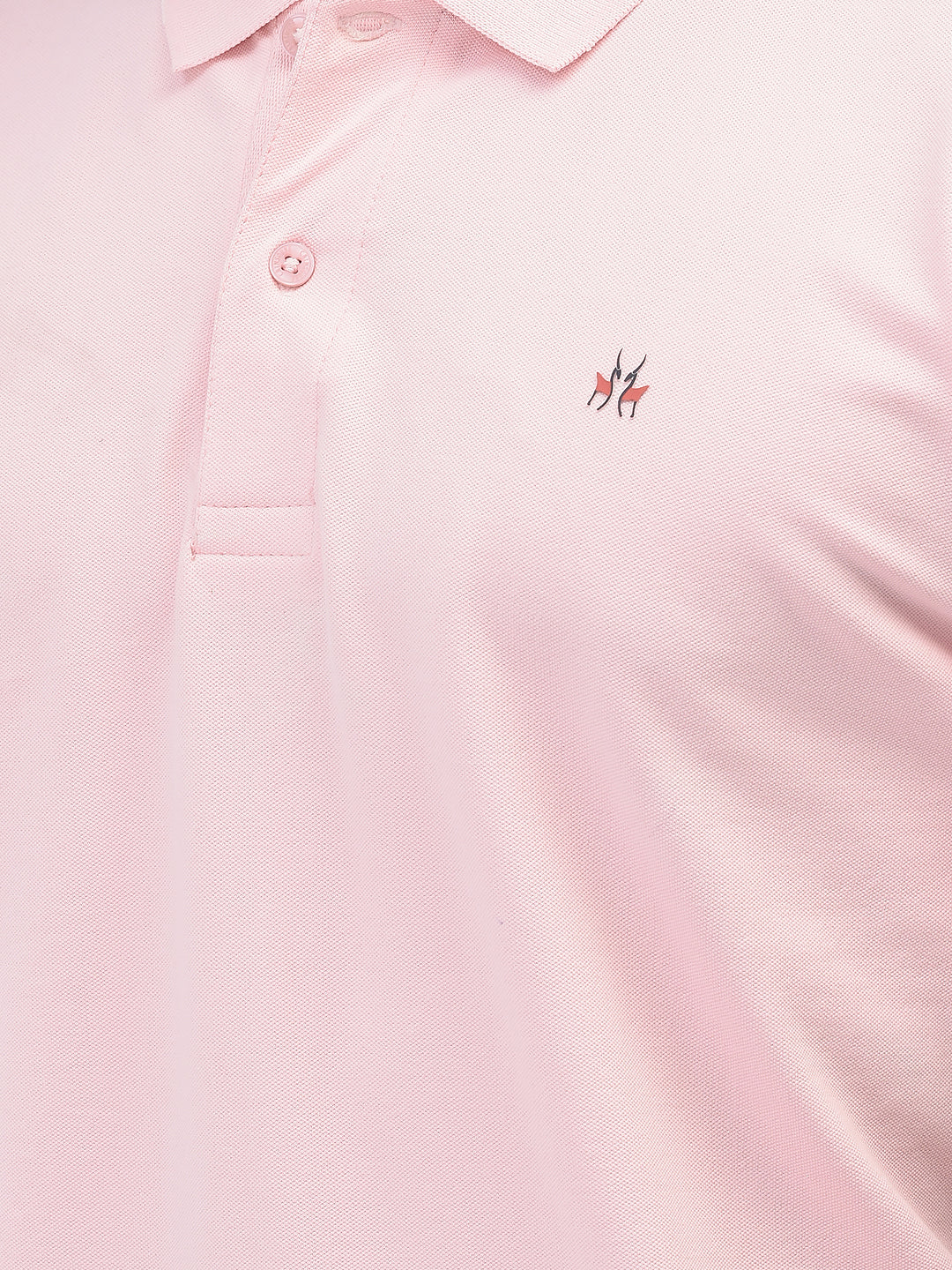 Pink Polo Neck T-Shirt