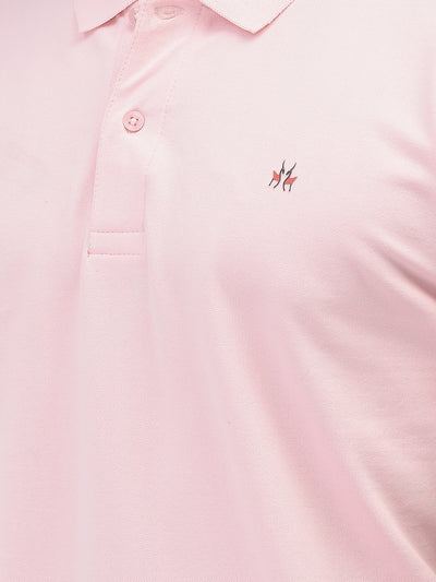 Pink Polo Neck T-Shirt