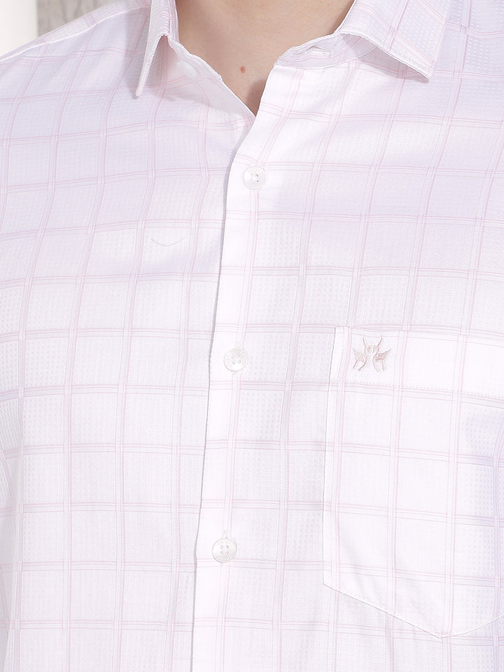 Pink Checked 100% Cotton Shirt