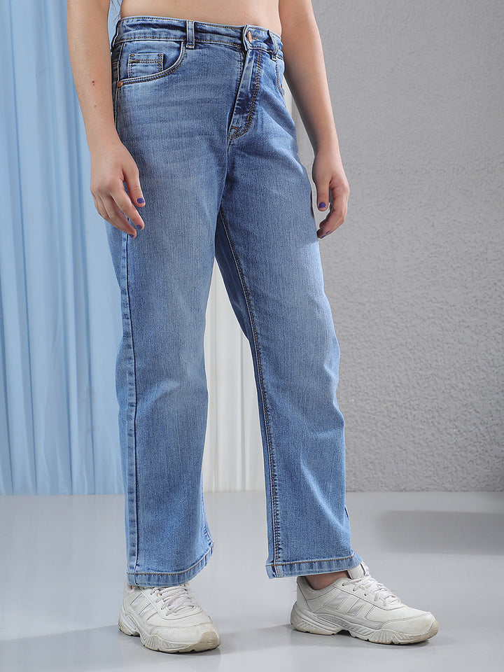 Blue Straight Stretchable Jeans