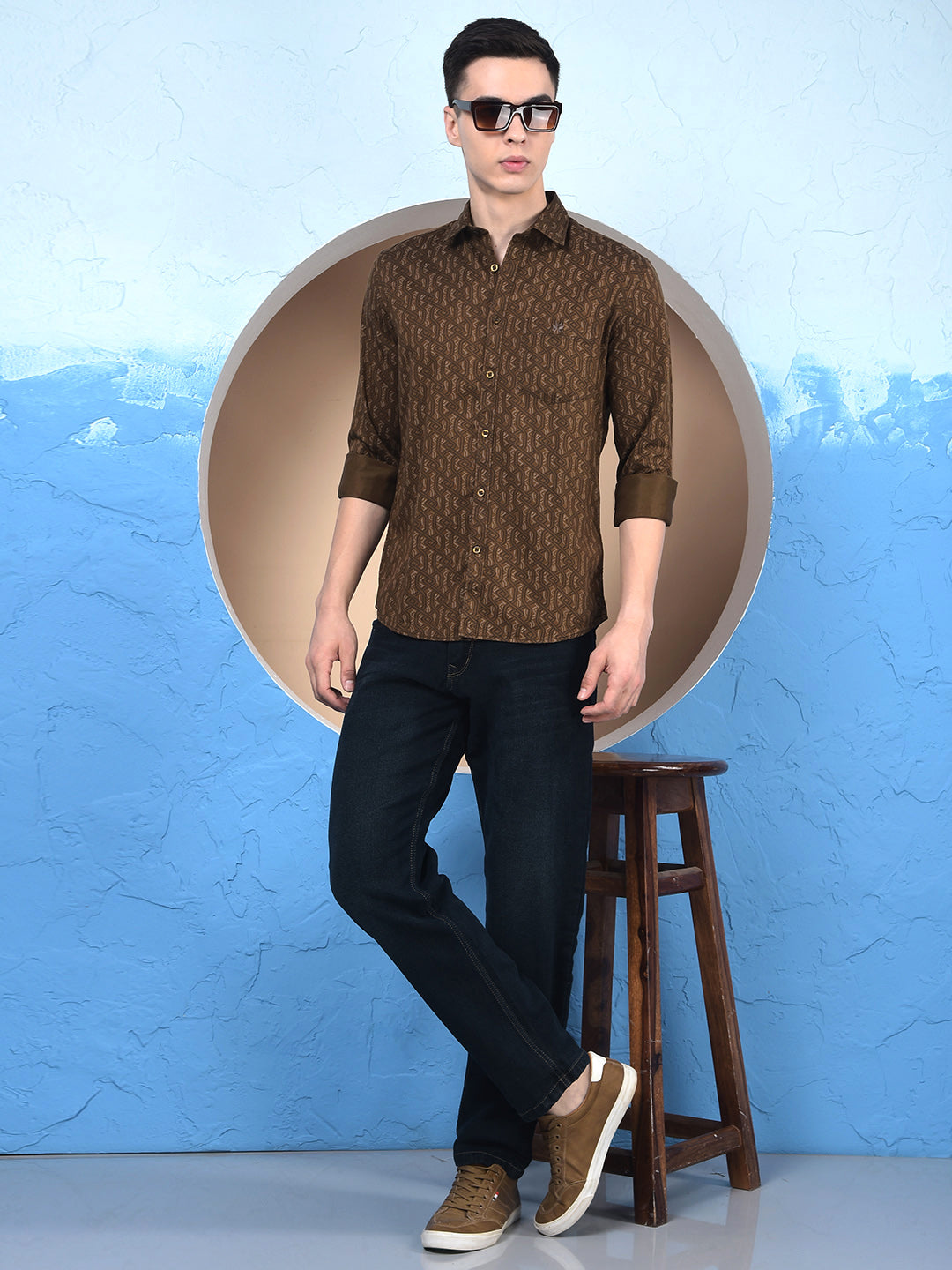Rustic Brown Printed Shirt